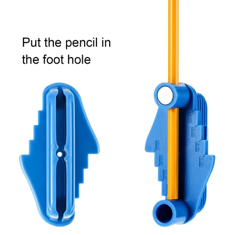 Weewooday blue center finder tool for woodworking; pencil holder with magnetic scriber and ruler markings.