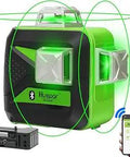 Three-Plane Self-Leveling 3D Laser Level With Bluetooth App Control And Cross Line Projection Model 603CG-BT in green.