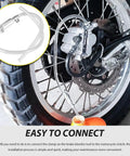 Brake Bleeder Hose Kit With One Way Valve And Clamps For Cars And Motorcycles in use on motorcycle wheel