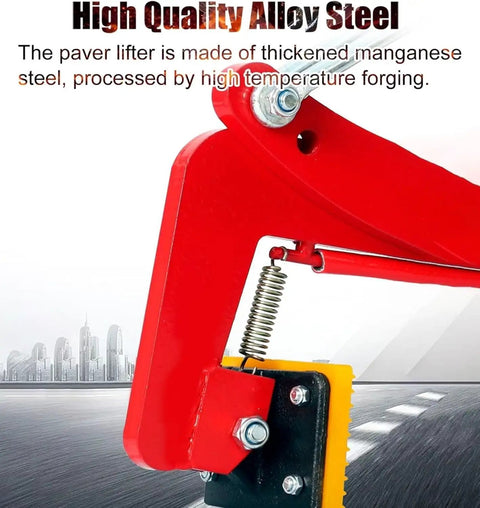 Badass Heavy Duty Granite Moving Clamps And Stone Paver Lifter With Tough Manganese Steel Build, highlighted detail of clamp mechanism.