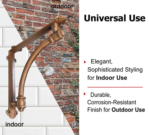Heavy Duty Copper Cast Iron Shelf Brackets Two Pack 9.6 By 1.7 By 9.6 Inches Half Round Decorative Mounting Brackets for Strong Shelves