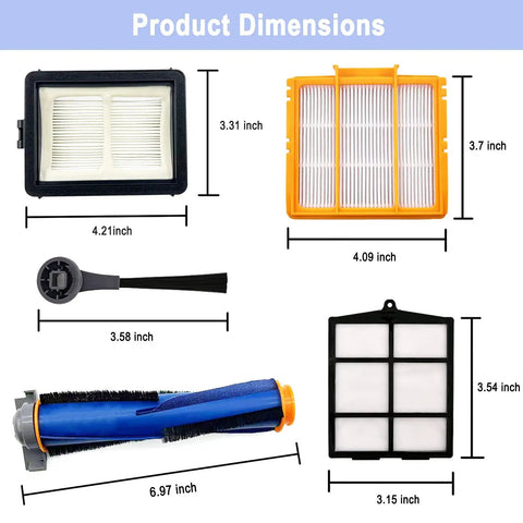 All In One Robot Vacuum Accessory Kit For AI Models AV2501S AV2501AE RV2502AE RV2610WA RV2610WD RV2520AOUS AV2510AOUS dimensions