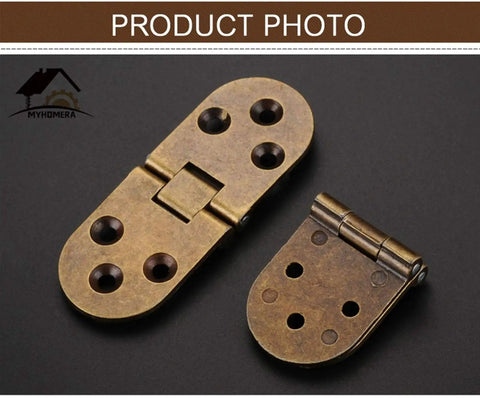Two Pack Hidden Flap Folding Hinges For Cabinets And Doors, Thick Zinc Alloy Construction with 4 screw holes on black background