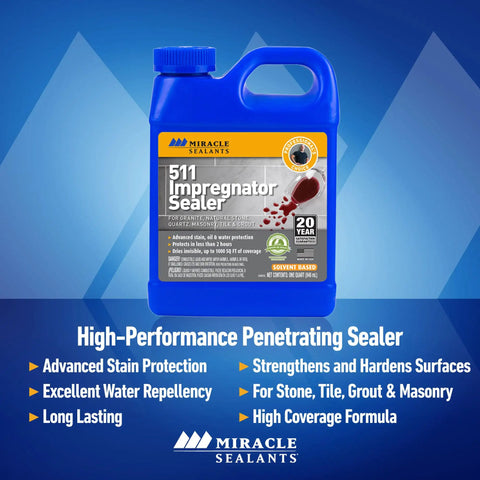 Advanced Penetrating Stone Grout Tile And Countertop Sealer Blocks Water Stains And Slipping Hazards With A No Hassle Tough As Nails Formula Inside A Gallon Jug For Easy Home Upkeep.