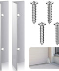 Garage Door Mouse Guard Side Seal Kit 2 Pack For Residential And Commercial Doors Keeps Rats Mice Snakes And Leaves Out Moisture Proof Weather Resistant No Fuss Install With Screws showing two metal strips and screws