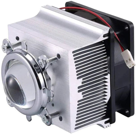Beefed Up Aluminum Heatsink Cooling Fan With 44mm Lens 60 Degree Beam For 50W To 100W LED Chips DIY Projector Floodlight Car Lights