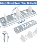 Adjustable Floor Guide For Sliding Closet Doors Two Pack Plastic Construction White Helps Keep Doors Centered On Track And Fits Three Quarter To One And Three Eighths Inch Inch Easy To Install And Quick Replacement For Long Lasting Performance. Close-up view with measurements