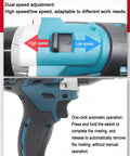 Close-up of dual-speed adjustment on Slick Cordless Rivet Gun With Dual 26V Batteries And Seven Quick Swap Tips featuring high/low selector.
