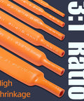 All In One Heat Shrink Tubing Kit With 3 To 1 Shrink Ratio, Adhesive Lined, Orange, Six Diameters From One Sixteenth To One Half Inch