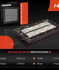 Engine Air Filter For Hyundai Accent 2012-2017 Veloster 2012-2017 Kia Rio 2012-2017 Soul 2012-2019 box and filter specifications