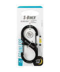 Dual Locking S Biner SlideLock Carabiner Stainless Steel Size 3 packaging with load rating and locking gates visible