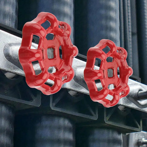 Beefy Metal Valve Wheel Handle Replacement Kit 8 Pack For Industrial Gate Valves Cast Iron Handwheel installation view