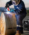60A Plasma Cutter With Large LED Display And Dual 120V 240V IGBT Inverter Delivers Clean One Half Inch Cuts And Five Eighths Inch Max For Metalworking Projects In Home Shops And Professional Garages.