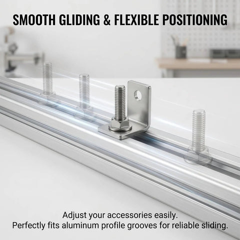 Premium M8 X 40mm T Slot Bolts With Matching Flange Nuts Compatible With 45 Series Aluminum Extrusion Profiles securing accessories smoothly