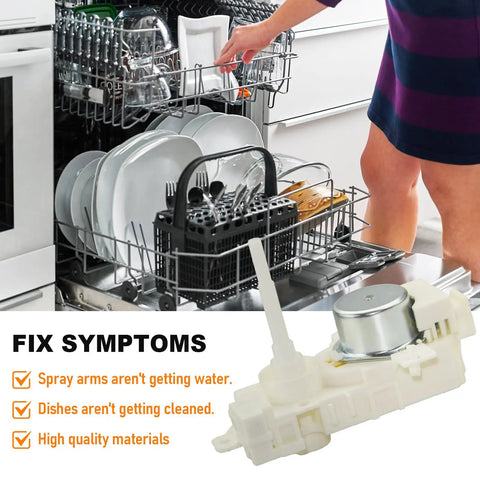 Diverter Valve Motor for Whirlpool Dishwasher Replacement 120V 60Hz With Beefed-Up Heavy Duty HSC Perfect Fit Seal, W10537869