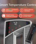 Smart control panel and remote of All Season Hybrid Oscillating Fan And Space Heater For Home Use With Remote Control Timer Thermostat
