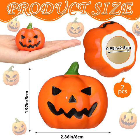Top Notch Halloween Bathroom Glow Up Dope Ghost Pumpkin Toilet Seat Bolt Cover Cap Set Two Piece with hand for size reference.