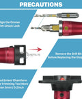 Pro Grade 10 In 1 Countersink Drill Bit Set With Depth Stop And Chamfer Tool usage instructions