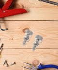 Premium Stainless Steel Spring Plunger With Knurled Grip Dead Nuts Secure Lockout Pin For Home Shops And Rigged Out Trucks on wooden surface.
