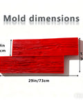 Wood Grain Concrete Stamp Set With Multiple Patterns For Realistic Stone Wall Texture And Quick Texture Skin 29 By 12 By 0.7 Inch Stamped Concrete Molds Decorative Concrete Stamp Mats Edge Molds Release Agent Recommended shown from top view with red mold detailing and dimensions.