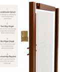 Detailed view of Walnut 2 ft Desktop Shoji Screen, 6-panel privacy divider with rice paper and Scandinavian spruce frame, focus on hinges.
