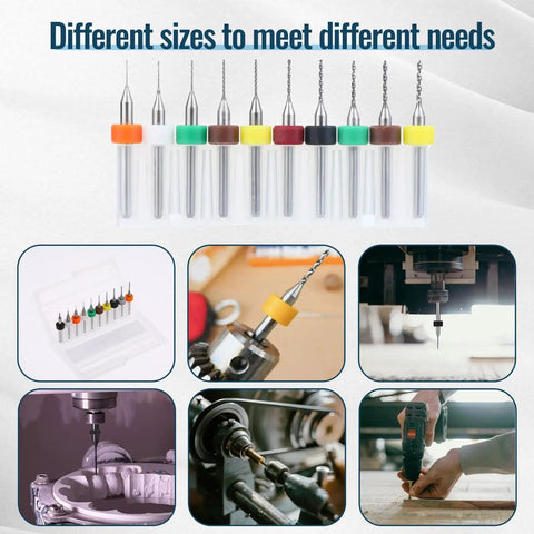 Pro Grade Micro Drill Bit Set 0.1mm To 1.0mm Tungsten Steel Tiny Twist Bits with various use scenarios for precise drilling