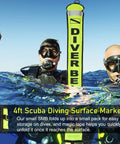 4 Foot Surface Marker Buoy For Scuba With Reflective Strip High Visibility Inflatable Signal Tube held by divers above water