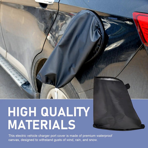 Rock Hard Magnetic EV Charger Port Cover Keeps Your Plugged Rig Dry Through Heavy Downpours And Brutal Sunlight Without Breaking A Sweat And Delivers Foolproof All Season Shielding For Steel Body Electric Models, shown on a vehicle.