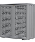 Beefy Outdoor Storage Cabinet With Doors And Shelf Grey Weatherproof HDPE Resin Box For Patio Garden Balcony 34 by 15 by 36 Inches