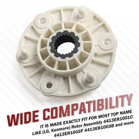 MBF618448 Washer Rotor Hub Bulletproof Build and Hassle Free Swap Replacement for LG and Kenmore Washing Machines, PBT GF30 design.