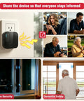 Smart Door Chime Alarm For Home And Office, Instant Door Open Alerts To Your Phone, No Brainer Setup, Great For Kids Safety And Dementia Care, 20 Chimes, 5 Volume Levels, 2.4GHz Connection, Reliable Wireless Security on a wall outlet