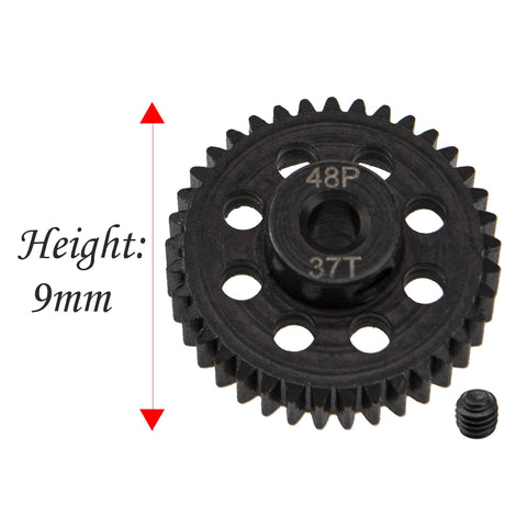 Five Pack Steel 48P Pinion Gear Sets For 3.175mm Shafts 33T 34T 35T 36T 37T Hardened One Eighth Inch gear with set screw