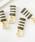 4 Pack Paw Design Furniture Socks For Killer Noise Reduction, Non Slip Chair Leg Covers And Wood Floor Protectors In Dark Grey, featured in a close-up arrangement.