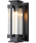 Dusk To Dawn Outdoor Wall Lanterns Large Exterior Porch Lights With Seeded Glass IP65 Waterproof Sconces Black Matte Finish