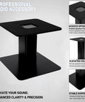 Desktop Speaker Stands Pair With A 7 By 7 Inch Metal Tray And 6 Inch Height Built For Studio Or Desk Setup Anti Skid Vibration Isolation Pads
