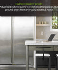 Solid Build 20 Amp Self Test Gfci Outlet With Clear Led Status Light Auto Ground Fault Protection Slim Tamper Resistant Design installed in kitchen.