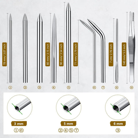 12 Piece Paracord Fid Knotter Tool Set With Stainless Steel Marlinspike Varying Diameter Paracord Fids Bend Needles Large Eye Blunt Needle Tweezers And Smoothing Tool For Leather And Cord Craft Orange displayed on white background