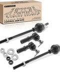 Front Inner And Outer Tie Rod End Kit For Chevy Express And GMC Savana Vans 2003 To 2020 Fixes Uneven Tire Wear And Steering Play Heavy Duty Steel Construction For Long Lasting Performance And Easy Install, 4-piece steel set with hardware