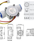 G Three Eighths Quick Connect Hall Effect Water Flow Sensor Food Grade Flowmeter For Home RO Systems Arduino Raspberry Pi