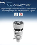 Ws90 7 In 1 Outdoor Weather Station With Bluetooth And Zigbee Connectivity Smart Home Ready displayed with connectivity icons