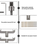 Bracelet Maker Drill Bit Set For Woodworking And Bead Jewelry, 2.4 Inch Carbide Router Bits, parts and features diagram