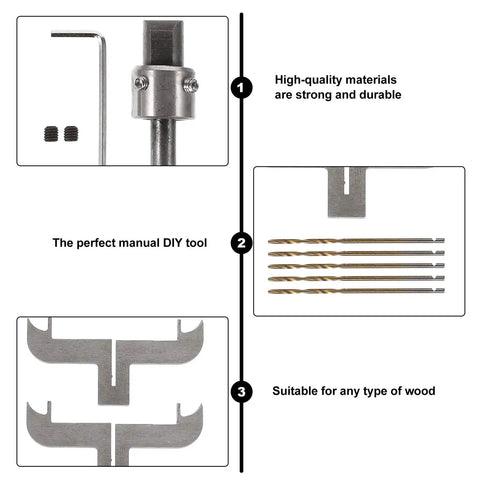 Bracelet Maker Drill Bit Set For Woodworking And Bead Jewelry, 2.4 Inch Carbide Router Bits, parts and features diagram