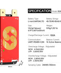 Smart Battery Management System Offering Top Drawer 150 Amp Performance With 1A Active Balancing For 4S To 8S Lifepo4 And Lithium Packs Enabling Plug And Play Rs485 Can Connectivity, showing product specifications and size.