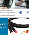 Heavy Duty Hydraulic Steering Hose Kit 16 Foot Pre Assembled Copper 1000 PSI Marine Grade No Cutting Needed Compatible With Outboard Steering Systems Built To Last Today, showing close-up of copper fittings and hoses