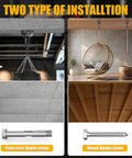 Beefy Heavy Duty Hammock Hanging Kit With 1200 Pound Capacity And 360 Degree Swivel for concrete and wood installation