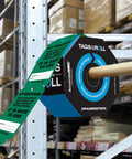 OSHA Compliant Scaffolding Tags By The Roll, Attention Sign To Keep Scaffolds Safe And On Point, Waterproof PF-Cardstock shown in warehouse.