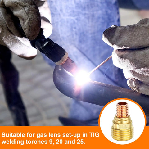 Three Piece Gas Lens Collet Body Kit 45V43 in use for TIG welding torch WP9