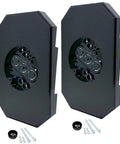 Black Siding Mounting Block With Built In Electrical Box For Outdoor Lighting UL Listed Double Mount For Half Inch Lap Siding 4 Inch Hook Support Light Fixture Kit Exterior Lighting Base 2 Pack, front view