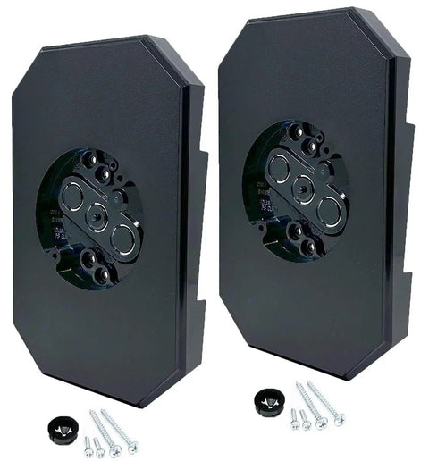 Black Siding Mounting Block With Built In Electrical Box For Outdoor Lighting UL Listed Double Mount For Half Inch Lap Siding 4 Inch Hook Support Light Fixture Kit Exterior Lighting Base 2 Pack, front view