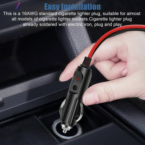 Hot Ride Ready 2 Pack DC 12V Cigarette Lighter Adapter Kits With 10A And 15A Fuses Built In Plus Protective Sleeves Using Solid Copper For Tough Vehicle Electronics That Won't Fail You, 16AWG plug in car socket